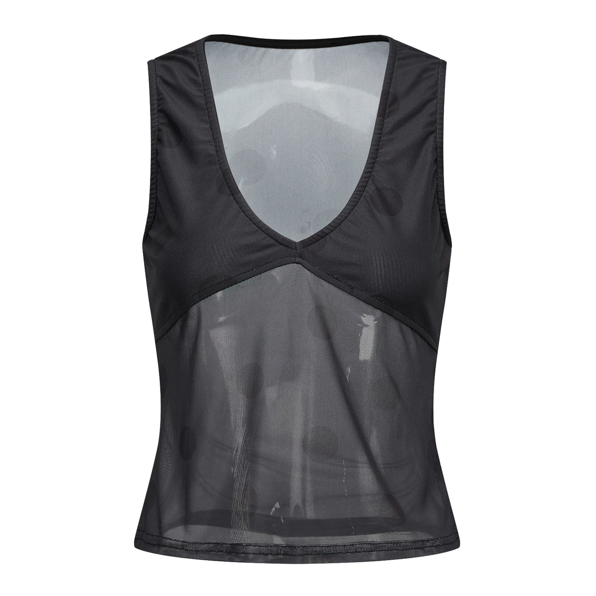 Summer Women Dots See-through Mesh Tank Tops V-neck Slim Fit Vest Fashion Club Sleeveless Shirts Streetwear