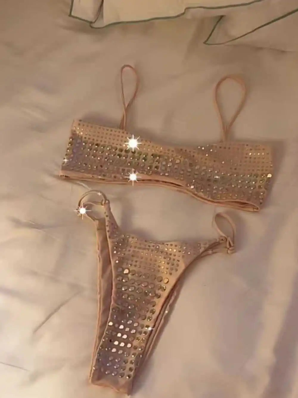 DEKA New Sexy Diamond Bikini Set Women Swimsuit Bandeau Biquini Push Up Swimwear Female Shiny Bathing Suits Bodysuit Beachwear