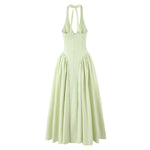 Foridol Summer Spring White Cotton Women's Dress Backless Halter Midi Party Dresses Elegant Vinatge A-line Vestidos 2025 New In