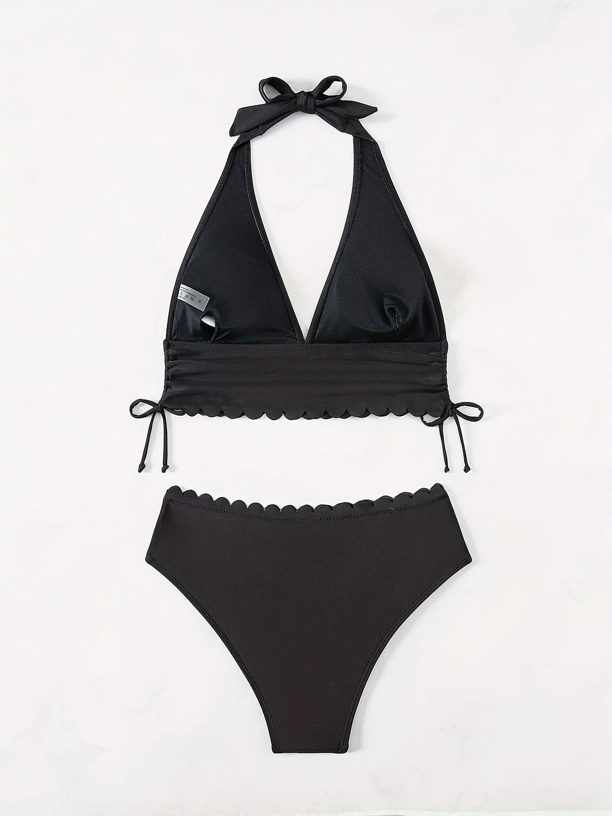 ZTVitality Sexy Black Bikini Set 2025 New Arrival Padded Bra Halter Bandage High Waist Swimsuit Women Swimwear Summer Beachwear