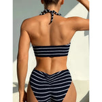 New Sexy Striped High Waisted Bikinis 2025 Swimsuits Women's Swimwear Female Beach Swim Wear Bathing Suits Brazilian Bikini Set