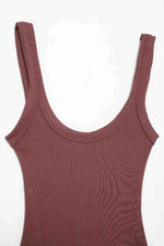 Women's Skinny Ribbed O-Neck Bodysuits with Straps Snap-Button Sexy Fashion Playsuits Comfortable Stretchy Female Clothing