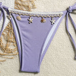 Shell Decoration Swimwear String Halter Bikinis Sets Micro Thong Sexy Swimsuit Women 2026 Bathing Suit Purple Triangle Bikini