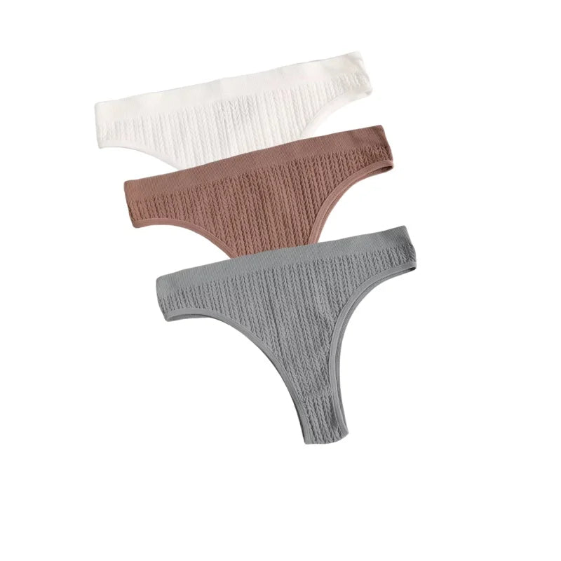 3Pcs/Set Seamless Panties Women Low Waist Briefs Soft Underwear Solid Color Sexy Lingerie Female Underpants Stretch Panty