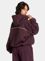 Vintage Leopard Hooded Sweatshirt Suit Loose Fit Contrast Line Wide Leg Trousers Fashion Athletic Tracksuit Outfit