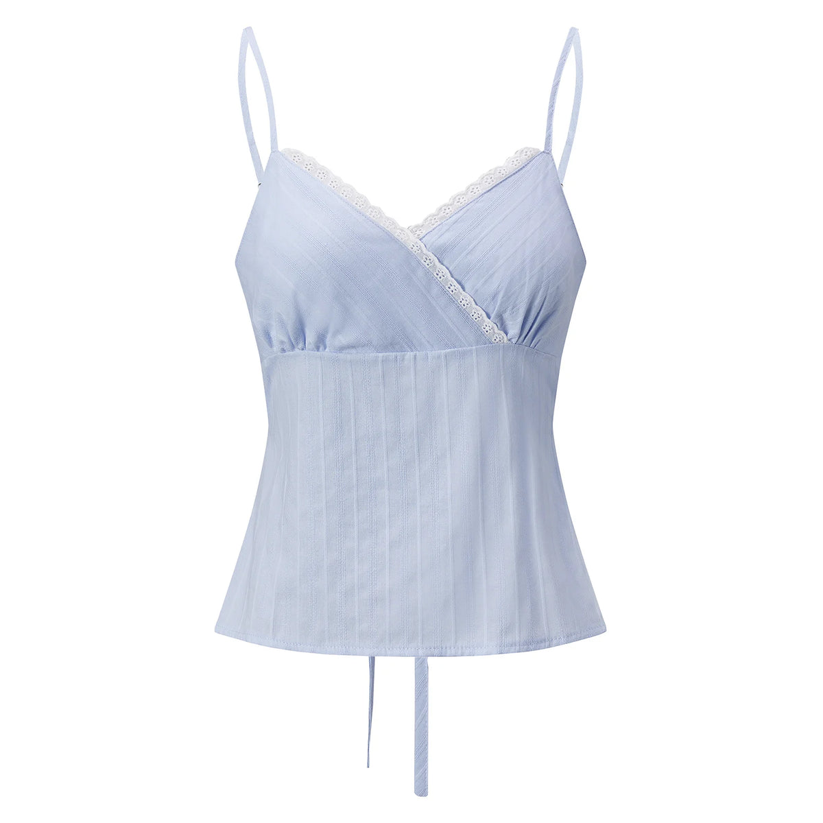 Women Camisole Solid Color Sleeveless Tops V-neck Lace Trim Slim Fit Summer Vest for Party Club