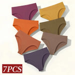 7Pcs/Set Panties Women Seamless Underwear High Rise Briefs Female Underpants Solid Color S-XXXL Sexy Lingerie Comfort Intimates