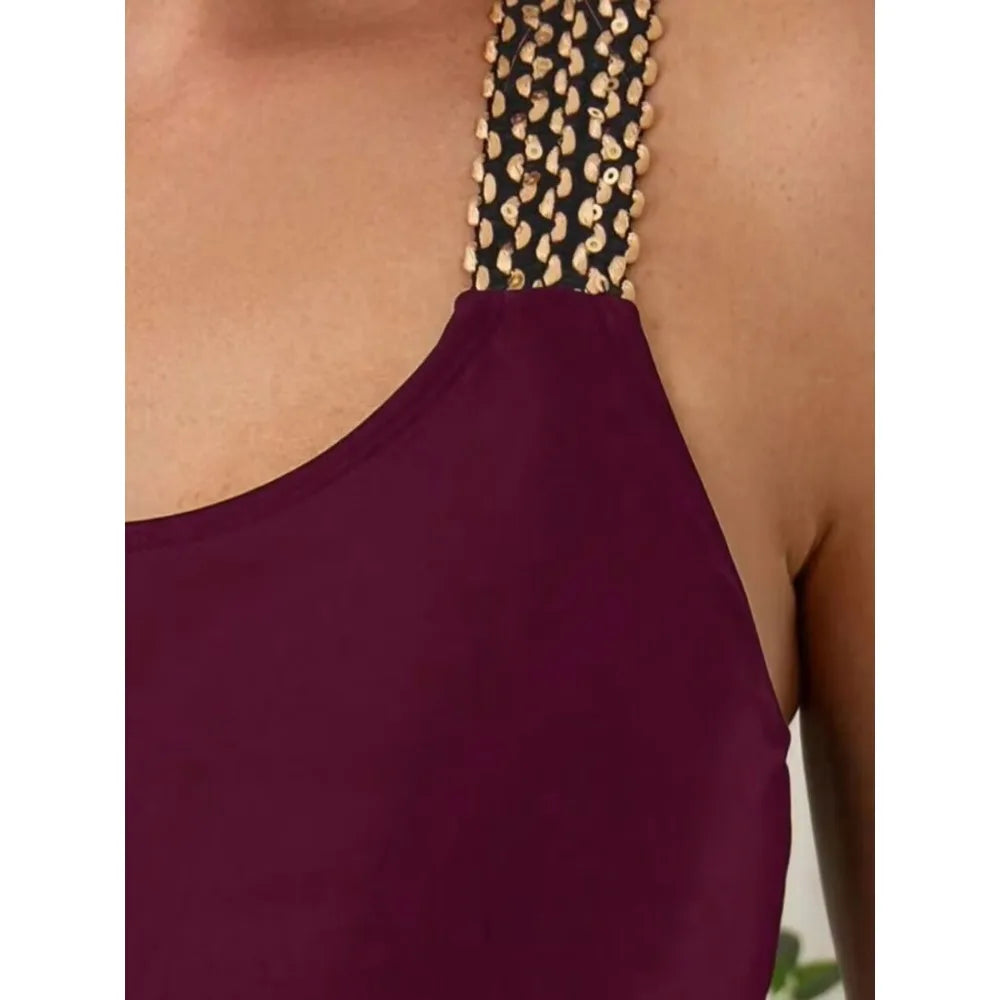 New Sexy Red Swimwear Women Swimsuit Two Pieces Tankini Vest Bathing Suit Tankinis With Shorts Mujer Womens Swim Suits Trunk
