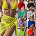 Women Chiffon Swimwear Cover Up Wraps Pareo Scarf Bikini Cover-Ups Wrap Beach Sexy Skirts See-Through Scarf Cover Up Dress