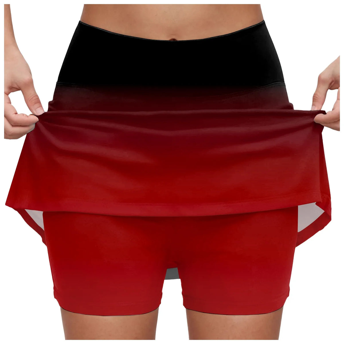 Women's Gradient Tennis Skirts High Waisted Athletic Skort With Built In Shorts Anti Slip Quick Dry Summer Skirt For Sports
