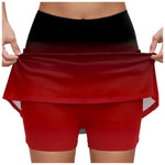 Women's Gradient Tennis Skirts High Waisted Athletic Skort With Built In Shorts Anti Slip Quick Dry Summer Skirt For Sports