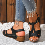 2025 Summer Women Wedge Sandals Lightweight Ankle Buckle Platform Gladiator Sandals Woman Peep Toe Non Slip Beach Sandles 36-43