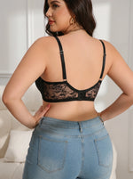 Plus Size Full Coverage Bras for Large Bust Wire-Free Lace Breathable C-E CupFor Curvy Women MR3036