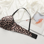 New leopard print European and American 3/4 cup lingerie paired with thong sexy women's underwear set push up bra B2087