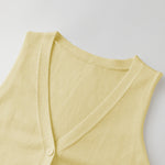 Fall Summer Knit Vest Women Elegant Sleeveless Button Vest Solid Summer Long Cardigans Tops for Casual Daily