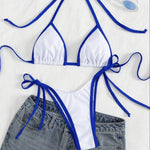 DEKA Triangle Beach Style Lace-up Swimsuit Women Sexy Halter Swimwear Solid Thong Female Bikini Set Bathing Suit Bikini Mujer