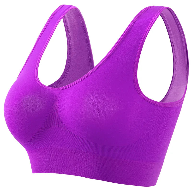 Women Wide Strap Seamless Tank Bra Without Pads Plus Size Knit Sports Bralette Wireless Bra Vest Crop Top Sexy Lingerie S-5XL
