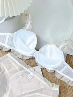 Japanese MOMOKO Butterfly Lingerie Set Wireless Bralette Sweet Pure Style Push Up Gathering Support for Small Chest No Underwire
