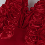 2025 Solid Red Flower One Piece Swimsuit Luxury Women Swimwear Sexy Swim Suit Deep V Monokini Off Shoulder Bodysuit Bathingsuit