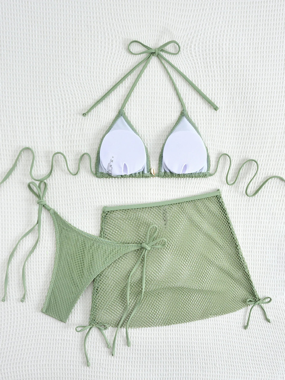 DEKA Mesh Bikinis Female Swimsuits Women's Three-Piece Swimwear Beach Swim Wear Bathing Suits Brazilian Bikini Set Pool Bather