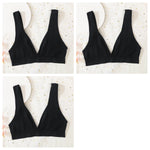 3pcs/lot Seamless Bra Push Up Bras For Women Deep V-neck Bralette Sexy Lingerie Female Low Back Sleep Underwear Unlined Crop Top
