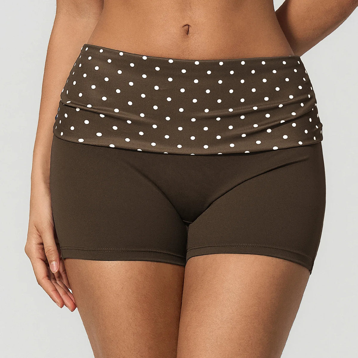 Summer Striped Polka Dot Contrast High Waist Yoga Shorts Hip Lifting Sports Tights Outdoor Workout Fitness Gym Running Pants