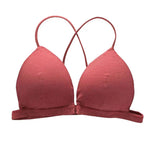 Women Simple Bra Triangle Cup Thin Straps Wrapping Chest Front Buckle Wireless Ribbed Bra Sexy Sports Cross Back Bra