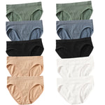 10Pcs/Set Seamless Panties Women Low Rise Panties Sports Briefs Underwear Comfort Underpants Female Sexy Lingerie