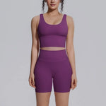 Women's Yoga Set Sports Running Fitness Beautiful Back Vest Hip Lifting Slim-Fit High Waist Shorts Training Gym Workout Suits