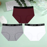 Finetoo 3Pcs/Set Women's Seamless Cotton Briefs Women Plus SizePanties Breathable Underwear Female Low Waist Soft Lingerie S-XXL
