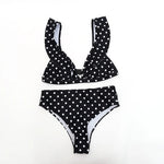 2026 Sexy Bikini Women Swimwear Swimsuit Dot Ruffle High Waist Deep V Bikinis Set Beach Bathing Suit Female Trajes De Bano Mujer