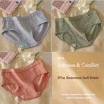 3Pcs Women's Cotton Underwear Panty Cute Sexy Panties Female Seamless Underpants Solid Color Panty Intimates Women Lingerie S-XL