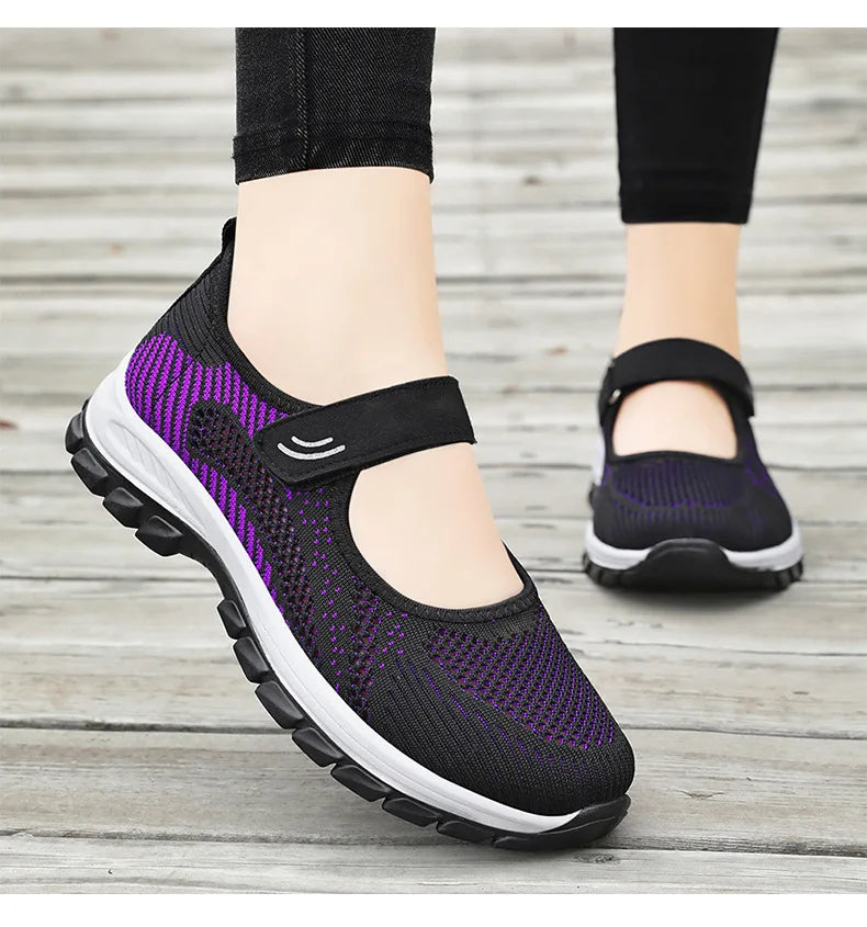 Women Shoes Breathable Vulcanized Shoes Purple Women Sneakers Fashion Breathable Mesh Casual WalkingWomen Work