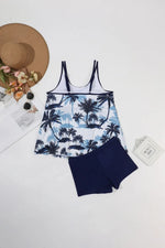 2025 New Sexy Print 2 Piece Plus Size Tankini Women Strapped Hollow Curvy Swimsuit Brazilian Beach Lady Big Bathing Suit