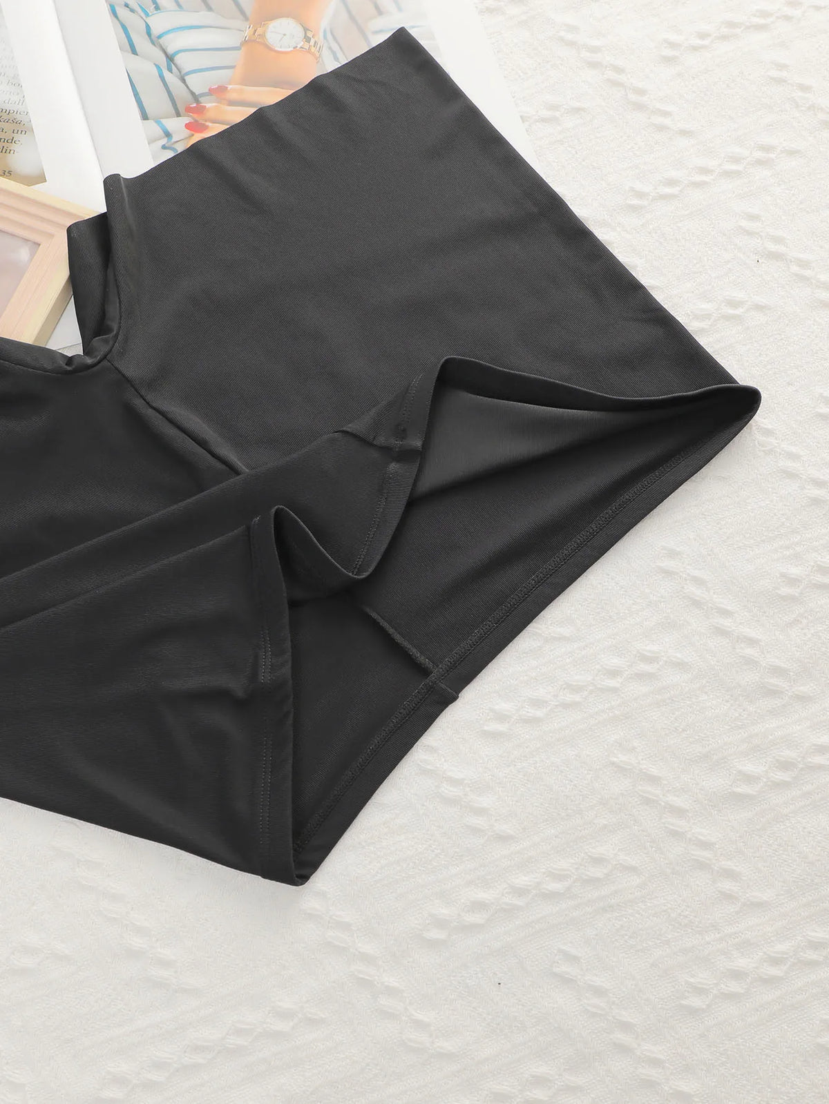 Large size black invisible seamless women's flat angle pants for comfortable wearing plus size underwear Z2420