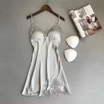 Summer Sexy Lingerie Pajamas Women Sleepwear Nightgowns Silk Satin Ice Silk Thin Halter Suspender Nightdress Night Dresses