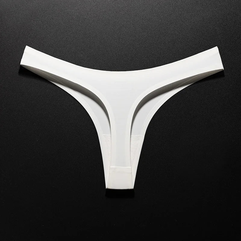 Ice Silk Leopard Women Panties Sexy G String Thong Seamless Underwear T Back Candy Color Girls Briefs Underpants Plus Size M-XXL