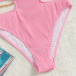 Sexy Ribbed Underwired Bra Cup Female Swimwear One Piece Swimsuit Women Backless Monokini High Cut Bathing Suit Swim Bodysuit