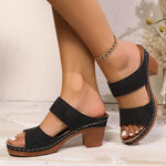 Plus Size Women's High Heels Platform Sandals Lightweight Thick Heel Summer Slippers Woman Comfort Non Slip Sandalias De Mujer