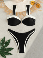 ZTVitality Sexy Patchwork Bikinis 2026 New Arrival Padded Bra Push Up Bandage Swimsuit Summer Biquini Women 2 Piece Set Outfit