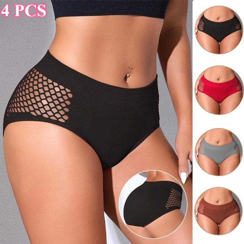 3/4pcs/pack Mid Waist Seamless Women Panties Underwear Solid Breathable Comfortable Female Underpants Soft Lingerie Lady Briefs