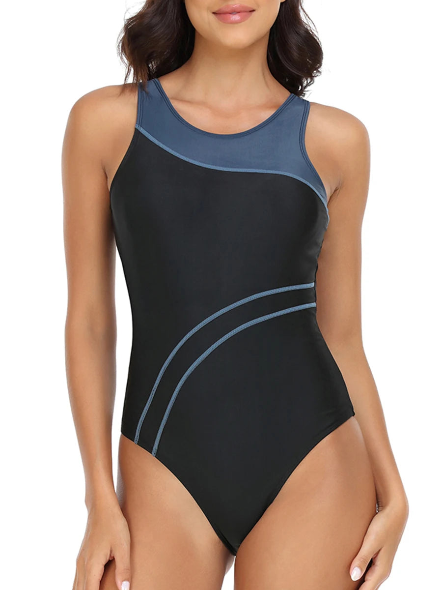 New Sports One Piece Swimsuit 2026 New Racerback Slim Swimwear Women Bathing Suit Surfing Monokini Athletic Swimming Suits XXL