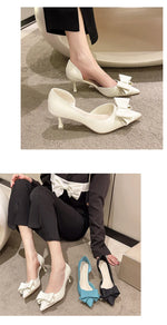 2026 New Thin Heels Pumps Women Blue Elegant Slip-On Party Shoes Woman Summer Pointed Toe Solid Color High Heels Shoes