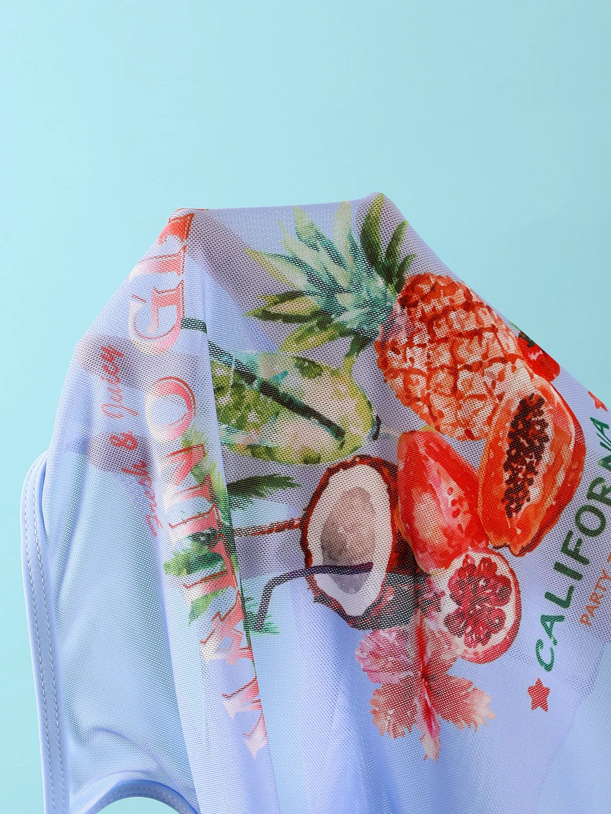 Vintage 3D Flower Thong Bikini Set 2026 Women Summer Fruit Print Cover Up 3 Piece Swimwear Push Up Bra Bathing Suit Swimsuit