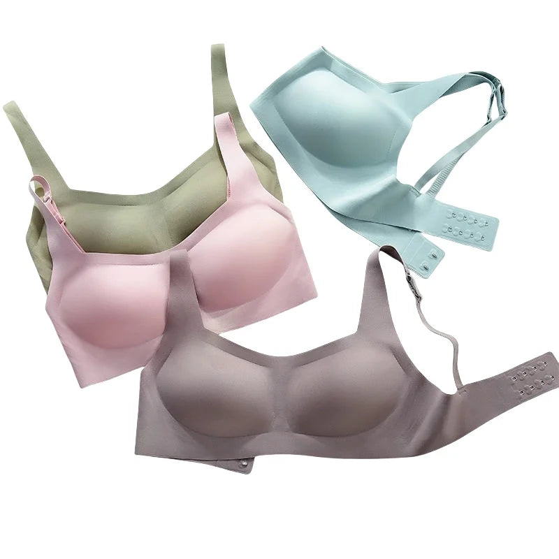 Women Seamless Padded Bra Square Neck Wireless Bralette Invisible Underwear Wide Straps Sexy Lingerie Comfort Intimates S-XL