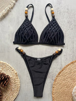 2026 Beads Cross Bandage Bikini Women Swimwear Female Swimsuit Two-pieces Bikini Set Brazilian Bathing Suit Swim Lady Beachwear