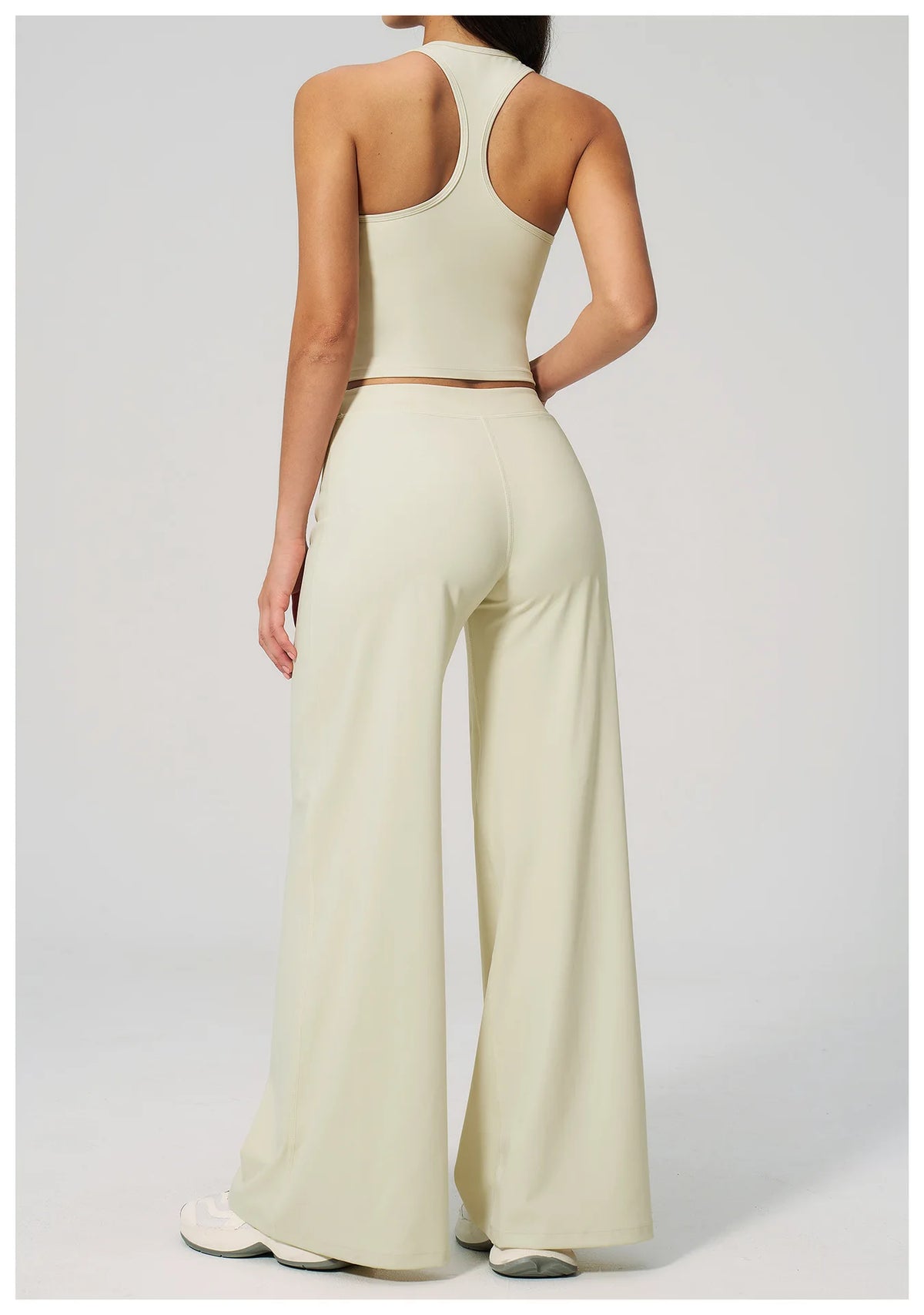 Women's Summer Two Piece Yoga Sets Slimming Sports Tank Top Lifted Buttocks High Waist Flare Pants Gym Fitness Suits Tracksuit
