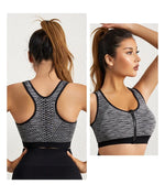 New Sports Bra Women Space Dyed Front Zipper Running Shockproof Vest Gym Jogging Crop Top Female Tops Sport Bras Sutian Feminino