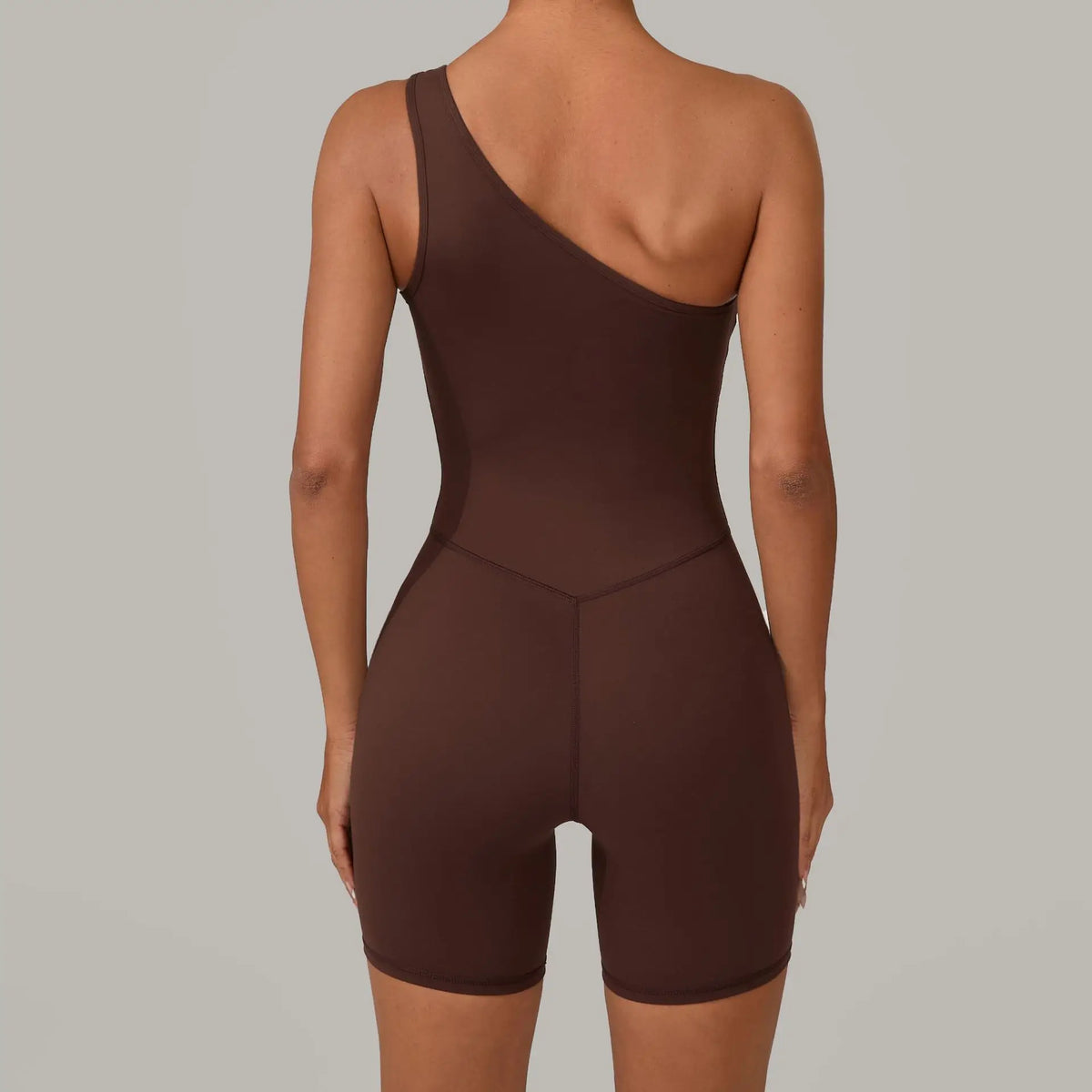 Summer One Shoulder Yoga Short Jumpsuit Women Sexy Cut Out Backless Scrunch Booty One Piece Suit Gym Workout Fitness Clothes