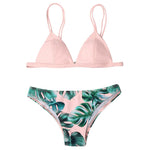 Leaves Print Bikinis Set For Women Swimwear 2024 Padded Push-Up Beachwear Bather Bathing Set Beachwear Summer Bikini Set Femme